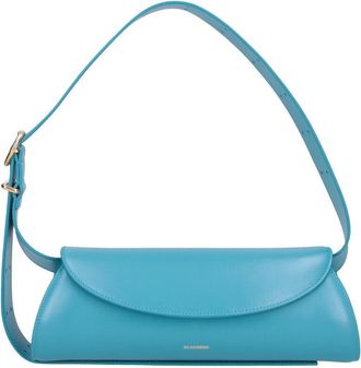 Jil Sander Blue Cannolo Cylindrical Calfskin Shoulder Bag