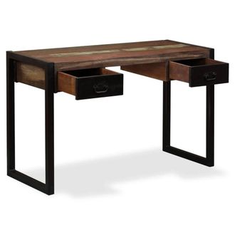 Berkfield Home Beautiful Desk with 2 Drawers Solid Reclaimed Wood 120x50x76 cm | Size: 120 x 50 x 76 cm