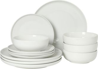 Gibson Home Havenstone Classic 12-Piece Porcelain Dinnerware Set in White at Nordstrom