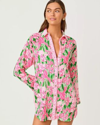 Lilly Pulitzer Kwitney Long Sleeve Cotton Cover-Up