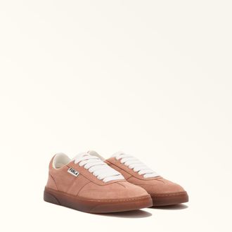 Furla Step Sneakers Pink Rosa Pelle Scamosciata + Vitello Liscio Donna