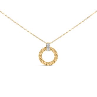 House of Brilliance Gold Vermeil 1/10 Cttw Diamond Bold Pendant Necklace