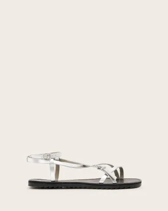 AllSaints Tyla Metallic Leather Sandals