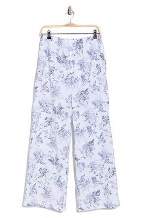 Nordstrom Rack Cotton Poplin Pajama Pants in White- Navy Restore Floral at Nordstrom Rack, Size X-Small
