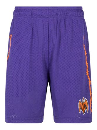 Warren Lotas Bat Reaper Purple mesh shorts - men - Fabric - S