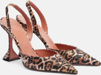 Amina Muaddi Holli 95 satin slingback pumps