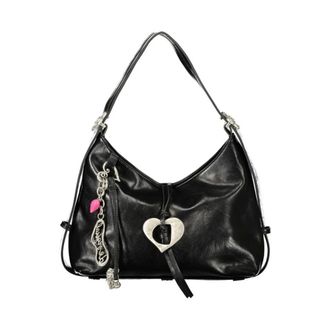 Desigual Medium Heart Bag - Dames - Tassen - Zwart - Maat: ONE Size Katoen