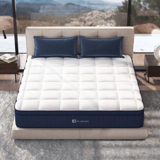 Avenco Avenco Materasso Singolo 135x190 h2, Altezza 25 cm, Materasso Singolo Lattice, Materasso Molle Insacchettate, Memoria forma in fibra di Bamb&ugrave;