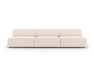 MICADONI Sof&aacute; 3 plazas de terciopelo beige claro