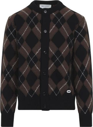 Ami Cardigan Girocollo - - Knitwear - Uomo - Marrone - XL