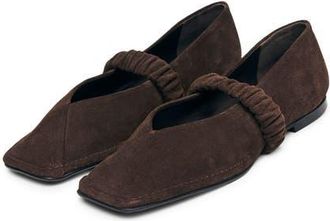 Alohas Lautan Square Toe Mary Jane Flat in Brown at Nordstrom, Size 10-10.5Us