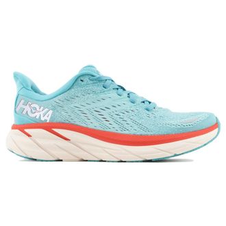 Hoka One One Hoka Clifton 8 Textile Womens Lace Up Trainers - Aquarelle Eggshell Blue - Size:UK 6.5