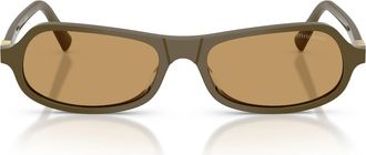 Miu Miu 55mm Irregular Sunglasses in Green /Brown at Nordstrom