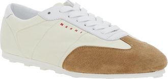 Marni Womens White Sneakers With Suede Details Polyamide Trainers