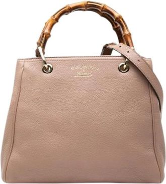 Gucci Pre-owned Handbags, female, Brown, Size: ONE SIZE Pre-owned Bamboo Shopper Satchel