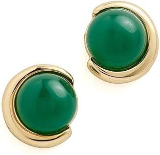 Kate Spade New York Harmony Studs Womens Earring Green, Brass/Cubic Zirconia/Pearl