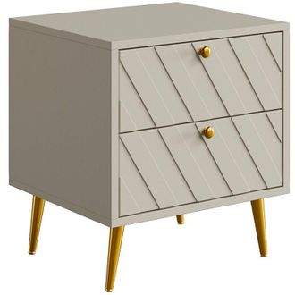 Vente-Unique Comodino 2 cassetti Beige - TEODA di PASCAL MORABITO