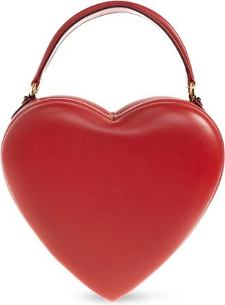 Moschino Handtas met Hartmotief - Dames - Handtassen - Rood - ONE Size - Leer - Tassen