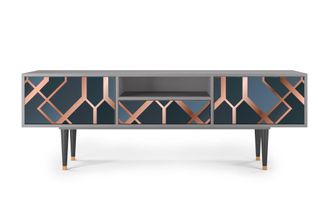 StoryZ Mueble de TV azul-verde 2 cajones y 1 puerta L 170 cm