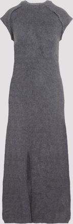 Jil Sander Womens Knit Long Dress - Grey Wool - Size EU 34 (Womens)