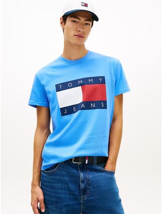 Tommy Hilfiger Mens Tommy Jeans Big Flag Logo T-Shirt - Blue - 3XL