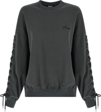 Rotate Grey Crewneck Lacing Sweatshirt