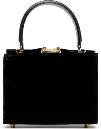 Fendi Borsa a tracolla Push Lock Box in velluto XX secolo - Nero