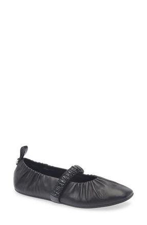 Rag & Bone Spire Ruched Mary Jane Flat in Black at Nordstrom, Size 6.5Us
