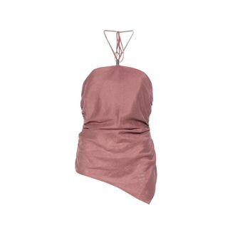Semicouture Draped Halterneck Top - female - Semicouture - Sleeveless Tops - Pink - L - Tops
