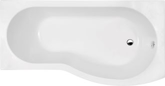 Balterley Modern B Shape Right Hand Shower Bath Tub with Leg Set, 1700mm - White