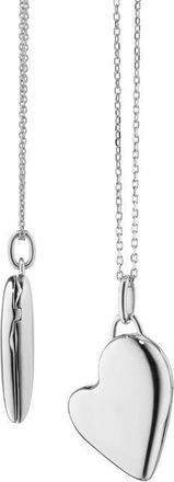 Monica Rich Kosann Petite Heart Locket Necklace in Silver at Nordstrom, Size 18