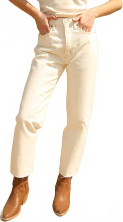 Pistola Denim Cassie Crop Super High Rise Straight Jeans In Ecru