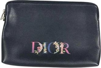 Dior Pre-owned Vintage Clutch Bag - Dames - Vintage Clutch - Zwart - ONE Size - Leer - Vintage