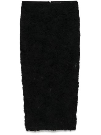 Rotate Midi-rok met mesh - Zwart