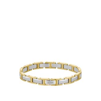 BOSS Two-tone H-link cuff with logo clasp