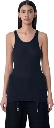 Christophe Lemaire Crewneck Suspender Tank Top - Dames - Tops zonder mouwen - Zwart - S - Wol - Tops