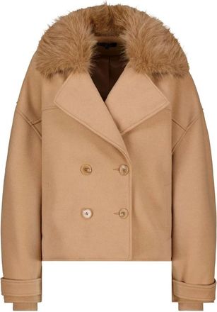 Monari Giacca con collo in ecopelliccia - - Jackets - Donna - Marrone - XL