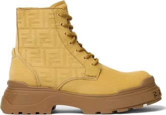 Fendi Lace-up Boots, male, Beige, Size: 11 US Force Light Boots
