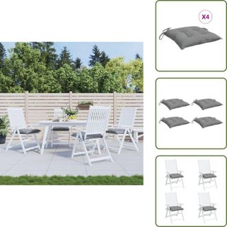vidaXL Cuscini in tessuto Oxford - vidaXL Cuscini per Sedia 4 pz Grigi 50x50x7 cm Tessuto Oxford - Cuscini esterni