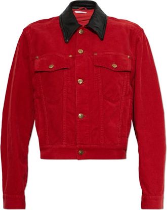 Versace Dames, Jassen, Rood, Maat: XS Corduroy