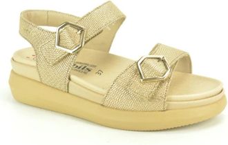 Mephisto Goud Print Sand. 2Velcro DZ. - Dames - Sandalen - Geel - 41 EU - Schoenen