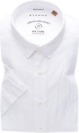 Eterna Kurzarmhemd ETERNA REGULAR FIT, Herren, Gr. L, US-Gr&ouml;ssen, wei&szlig;, 32% cotton, 54% Leinen, 14% Lyocell, normal, Hemden Kurzarmhemd, EASY IRON (b&uuml;gelleic