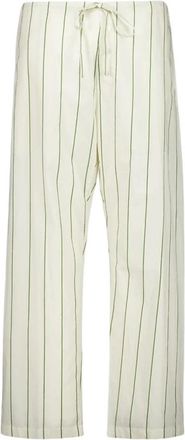 Bode Celery Stripe Pyjamabroek - Heren - Pyjama - Groen - S - Katoen - Nachtkleding