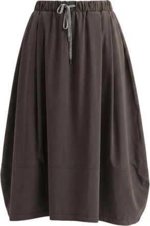 Gran Sasso Midi Jersey Rok - Dames - Midirokken - Bruin - 2XS - Nylon - Rokken