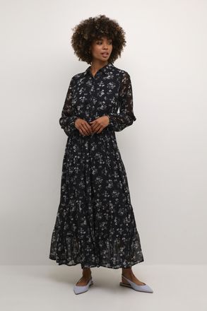 Cream Jurk A-shape black white