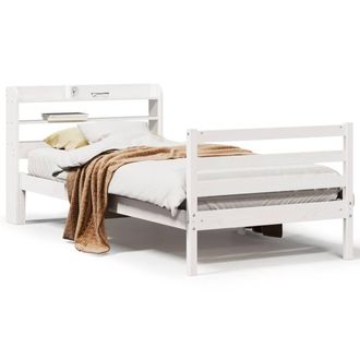 Berkfield Home Bed Frame with Headboard without Mattress White 90x190 cm Single