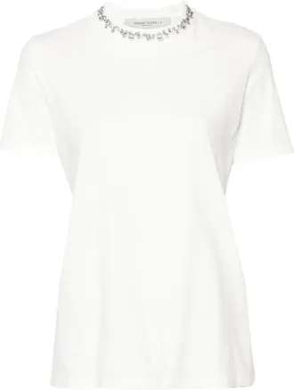 Golden Goose T-Shirt In Colore Con Cristalli Cabochon-Donna