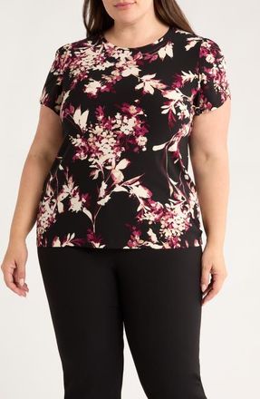 Anne Klein Print Top in Anne Black/Chianti Multi at Nordstrom, Size 2 X
