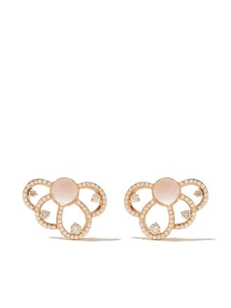 Brumani Orecchini in oro rosa 18kt con diamanti e quarzo