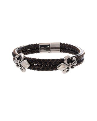 Meira T Silver Fleur De Lis Bangle Bracelet